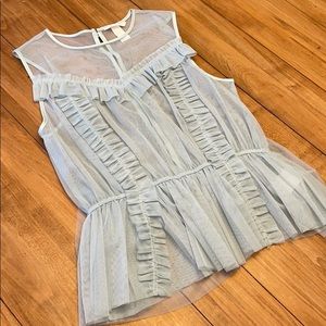Sheer Sea Foam Green Top NWOT